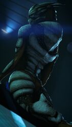 2018 3d alien areola ass bed erection garrus_vakarian humanoid looking_at_viewer looking_back male male_only mass_effect nude penis pose presenting presenting_hindquarters rooking scales solo source_filmmaker turian video_games