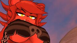 angry_face beach bikini breast_focus fap_nights_at_frenni's fnia fredina's_nightclub underboob vrchat vrchat_avatar