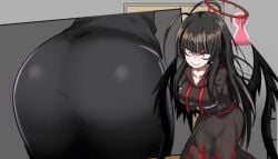 animated ass ass_focus big_ass black_dress black_hair blue_archive blush blush crying crying_with_eyes_open embarrassed fart fart_fetish heavy_breathing scat scat skirt smell smelly soiling soiling_clothing sound tagme tears tsurugi_(blue_archive) untranslated urao2sei video