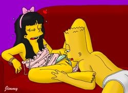 1boy 1boy1girl 1girls bart_simpson clothes color couple cunnilingus female human indoors jessica_lovejoy jimmy male oral oral_sex straight tagme the_simpsons vagina vulva