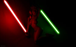 1girls 2012 3d ahsoka_tano alien alien_girl artist_name bare_shoulders barefoot big_breasts bikini bikini_bottom bikini_top blue_eyes busty chair clone_wars curvy eyelashes female female_only front_view green_lightsaber holding_object hourglass_figure humanoid indoors inside jedi jedi_padawan kondaspeter lightsaber lying mammal marking midriff orange_skin pose posing red_lightsaber room shadow shiny shiny_skin simple_background skimpy solo spread_legs spreading star_wars swimsuit thong togruta voluptuous weapon wide_hips