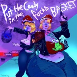 christmas female funny gun jigglywiggly scarlett_beauregarde violet_beauregarde