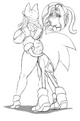 1boy 1girls anthro ass big_ass big_breasts big_butt blackchaos64 breasts cat_ears cat_tail cunnilingus furry greyscale huge_breasts large_ass large_breasts monochrome pussy pussy_juice sara_(sonic) sketch sonic_(series) sonic_the_hedgehog_(series) tail