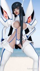 3d big_breasts blender cybrokrimson kill_la_kill kiryuuin_satsuki nipples