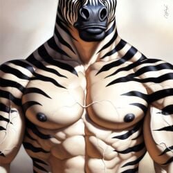 1boy 2024 abs ai_generated anthro avaru black_nipples close-up equid equine furry male male_only mammal muscular muscular_male solo solo_anthro solo_male striped_body striped_fur stripes zebra