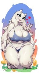 1girls bayeuxman breasts female furry milf tagme tongue toriel undertale