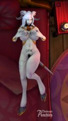 draenei lightforged_draenei milf nipple_piercing panchira_(character) pinup tattoo vindicator_panchira warcraft world_of_warcraft