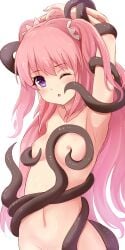 kimitosekai ling_mei_xue nipples pink_hair tagme