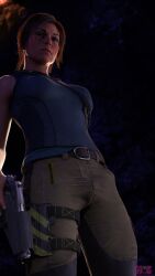 1futa 3d 3d_(artwork) bulge clothed clothing futa_only futanari lara_croft neonsin penis_outline solo solo_futa tomb_raider