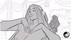 animated aphrodite aphrodite_(epic_the_musical) aphrodite_(greek_mythology) big_breasts breasts edit epic_the_musical female greek_mythology mirror mirror_reflection neal_illustrator pussy seductive seductive_look seductive_smile spread_legs spreading vagina