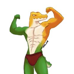 anthro digital_circus furry gummigoo_(tadc) gummigoo_(the_amazing_digital_circus) male male_only muscular muscular_male reptile reptile_humanoid tadc the_amazing_digital_circus