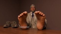 1boy animated barefoot business_attire business_suit clothed clothed_male facial_hair feet feet_on_table feet_up foot_fetish gloves indoors legs_apart legs_crossed male male_feet male_foot_fetish male_only menapeet_(artist) muscular_male shoes shoes_removed sitting soles solo solo_male source_filmmaker spread_legs suit tagme tekken tie toes toes_curled toes_scrunch toes_spread victor_chevalier video white_hair