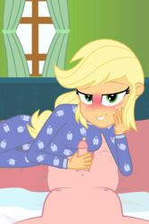 1boy animated applejack_(eg) applejack_(mlp) big_macintosh_(eg) big_macintosh_(mlp) brother_and_sister clothed/nude clothed_female clothed_female_nude_male clothed_on_nude equestria_girls faceless_male female handjob hasbro incest male my_little_pony randomtriples straight_hair