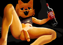 anthro balls big-fig bottomless canine clothed clothing fox gregg_(nitw) male male_only mammal night_in_the_woods penis solo