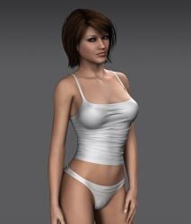 3d brown_hair original panties shirt_and_panties torqual3d underwear white_panties