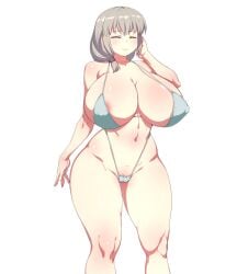 1girls big_breasts big_thighs bikini bokuman breasts busty female female_only gigantic_breasts huge_breasts huge_thighs large_breasts large_thighs massive_breasts mature_female milf navel sling_bikini slingshot_swimsuit standing swimsuit thick_thighs thighs uzaki-chan_wa_asobitai! uzaki_tsuki voluptuous waifuhub