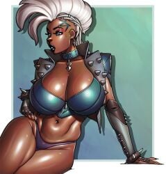 1girls dark-skinned_female huge_breasts marvel_comics marvel_rivals ph storm_(x-men) tagme x-men