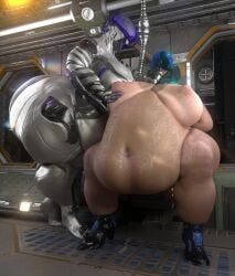 bbw big_ass big_breasts breasts bubble_butt cleavage digital_extremes female huge_ass huge_breasts mag_(warframe) overweight qzk_forte thick_thighs warframe wide_hips