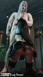 1boy 1girls 3d ass backboob buttplug clothed_female_nude_male commission commission_art commissions_open female femsub final_fantasy final_fantasy_vii final_fantasy_vii_remake hand_on_head implied_oral kanjiartwork kanjihentai long_hair long_hair_male male male/female maledom no_panties on_knees pleasuring_the_enemy pussy sephiroth skirt stockings straight sucking sucking_penis thighhighs tifa_lockhart upskirt viewed_from_below