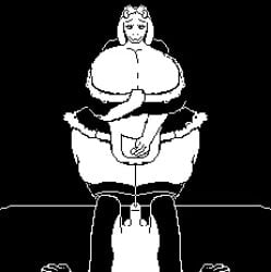 8-bit animated animated_gif biboioioi breasts clothed clothed_female cum cum_on_face enormous_breasts fur furry furry_female goat goat_girl goat_horns horns milf nipples one_eye_closed orgasm paizuri penis pixel_animation pixel_art topless topless_female toriel undertale