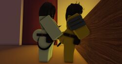 3d artist_request big_ass big_breasts chara frisk futa_on_female pale_skin roblox roblox_studio robloxian self_upload undertale yellow_skin