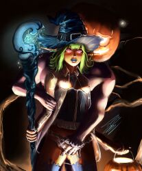 fingerbang fingering halloween pumpkinhead see-through_clothing witch witch_hat