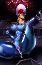 alien bamboozle blonde_hair bodysuit bondage computer cum cum_in_ass cum_in_pussy cum_inside female long_hair metroid mother_brain nintendo one_eye pussy red_eye samus_aran tentacle tentacle_rape tentacle_sex through_clothes zero_suit zero_suit_samus