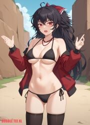 1girls ai_generated black_hair bubbleteexl milf raven_branwen red_eyes rwby