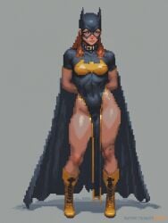 ai_generated batgirl dc dc_comics defeated_heroine pixel_art villain_party69