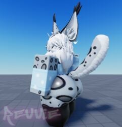 1boy 3d :3 ass_focus baseplate big_ass big_butt furry_only huge_ass huge_butt huge_thighs looking_at_viewer looking_back roblox robloxian sam_(xr_revvie) self_upload snep snow_leopard solo solo_focus tagme thick_ass thick_thighs white_hair xr_revvie