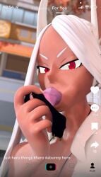 3d animated big_dildo dildo dildo_in_mouth female gag gagging mask miruko my_hero_academia rumi_usagiyama solo tagme tanned tiktok tradelt video