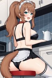 1girls ai_generated animal_ears animal_tail ass back_view breasts brown_hair dog_girl indoors kemonomimi latam_virtual_youtuber lilybell_vt long_hair looking_at_viewer maid maid_uniform panties socks solo_female tagme thighs tupadrev4 upskirt virtual_youtuber vtuber