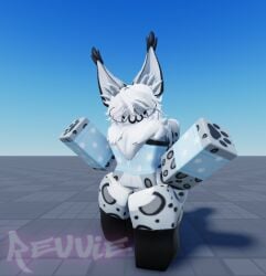 1boy 3d 3d_(artwork) :3 baseplate big_ass big_butt furry_only huge_ass huge_butt huge_thighs roblox robloxian sam_(xr_revvie) self_upload snep snow_leopard solo solo_focus tagme thick_ass thick_thighs white_hair xr_revvie