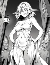 1girls ai_generated black_and_white civitai elf elf_ears elf_education_-_boukoku_no_mist elf_female elf_girl female female_focus greyscale mist_(kyockcho) monochrome nochekaiser881 pale pale-skinned_female pale_skin perky_nipples petite petite_body petite_breasts petite_female pointy_ears small_breasts tagme