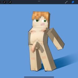 1dickgirl 1futa 1girls alex_(minecraft) armor_removed balls big_penis diamondszero dripping_precum exhibitionism futanari hi_res human light-skinned_dickgirl light-skinned_female light-skinned_futanari light_skin minecraft nude penis procreate_(software) short_hair solo solo_dickgirl solo_female solo_futa standing