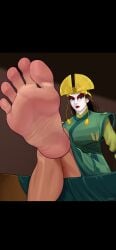 1girls avatar_legends avatar_the_last_airbender barefoot calves earth_kingdom feet female female_only foot_fetish foot_focus kyoshi soles solo solo_female source_request staerk the_avatar toes