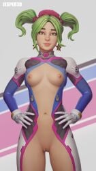 1girls 2024 3d 3d_(artwork) areolae blender blizzard_entertainment breasts cosplay d.va_(cosplay) earrings epic_games female female_focus female_only fortnite fortnite:_battle_royale gloves green_eyes green_hair handwear hi_res highres jesper3d jumpsuit light-skinned_female light_skin looking_at_viewer medium_breasts nipples outfit overwatch overwatch_2 pose posing presenting presenting_breasts presenting_pussy pussy pussy_lips pussy_peek shaved_crotch shaved_pussy simple_background solo solo_focus standing syperporn twintails vagina watermark zoey_(fortnite)