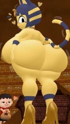 1girls animal_crossing ankha dragon316 huge_ass looking_back tagme