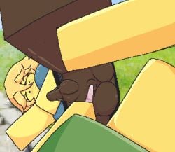 2d 2d_(artwork) 2d_artwork anus ass balls blocky_body clothed feet feet_up futanari office_lady pantyhose penis pixel_art roblox robloxian self_upload tagme thoai_teo thoaiteo thoaiteor34