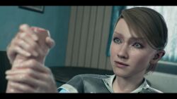 1boy 1girl 3d android android_girl animated big_breasts brown_hair clothed_female clothed_female_nude_male detroit:_become_human emotionless foreskin foreskin_pull handjob huge_cock kara_(detroit:_become_human) large_penis leeterr light-skinned_female light-skinned_male light_skin looking_at_partner looking_at_viewer oil penis_out pov pubic_hair questionable_consent robot robot_girl shorter_than_30_seconds sound tagme twisting_penis two-handed_handjob two_hands_handjob video