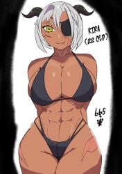 artist_name artist_signature big_breasts churs_665 color demon demon_girl muscular_female original_character