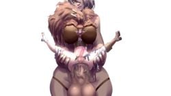 1boy 1futa anal anal_sex anus balls beige_hair bottomless breasts cleavage crossdressing cum_ring curvy erection futa_is_bigger futa_on_male futadom futanari head_between_breasts hiro_(tales_of_androgyny) huge_breasts huge_penetration hyper hyper_balls hyper_penis intersex larger_futanari majalis male malesub ogre ogre_(tales_of_androgyny) oversplit penetration penis penis_size_difference pig_tails reverse_upright_straddle sex size_difference smaller_male spread_legs stand_and_carry_position stretched_anus tales_of_androgyny tight_fit torn_clothes torn_legwear torn_pants trap twintails