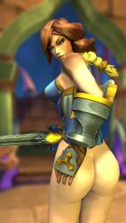 ass_focus furia_(paladins) paladins paladins_champions_of_the_realm yellow_eyes