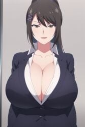 big_breasts chabashira_sae cleavage gigantic_breasts huge_breasts secretary ultrahentaisai