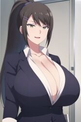 big_breasts cleavage gigantic_breasts huge_breasts secretary ultrahentaisai