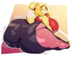 1girl 1girls 3_toes animal_crossing anthro big_ass big_breasts big_butt big_thighs chubby chubby_anthro chubby_female dog fat fat_ass fat_breasts fat_butt fat_thighs gigantic_ass gigantic_butt gigantic_thighs high_resolution highres huge_ass huge_breasts huge_butt huge_thighs isabelle_(animal_crossing) large_ass large_butt large_thighs looking_at_butt massive_ass massive_butt solo solo_focus sweat sweatdrop sweating sweaty tagme tight_clothes tight_clothing tight_pants trinity-fate62 yoga yoga_pants