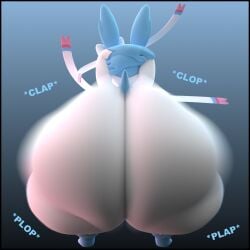 big_ass bubble_butt eeveelution huge_ass hyper_ass jstglusphs2getr pokemon pokemon_(species) sylveon tagme thick_thighs twerking wide_hips