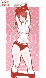 1girls breasts female marvel marvel_comics mayday_parker misfitrogue242 panties spider-man_(series) sweat tagme tomboy undressing