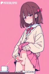 ai_generated ass balls blush cock cumdrip cumdripping eyes fat femboy feminine flaccid foreskin futanari glasses hair huge male messy milf mother onto_otoko op99 out panties peeing penis plump round small thighs tiny_penis urine