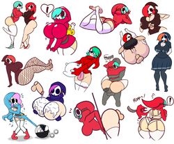 ! 1boy 5girls anal anon ass big_ass big_breasts big_butt bimbo boo_(mario) bra breasts busty chain_chomp clothes clothing cum cum_on_breasts dat_ass doggy_style female fishnets full_nelson garter_straps green_hair huge_ass huge_breasts large_breasts licking m-alpha mario_(series) mario_vs._donkey_kong mask nintendo orange_hair paizuri panties penis pink_hair pussy red_hair rule_63 sex shy_gal shy_guy_toy stockings super_mario_bros. sweater teal_hair text thick_ass thick_thighs tongue torn_clothes torn_clothing underwear video_games wide_hips wind-up_key